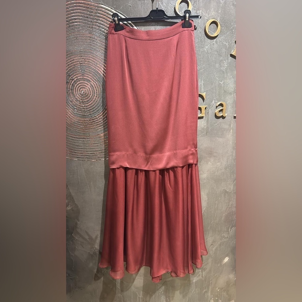 NWOT By Malene Birger Burgundy Maxi Silk skirt size EU36 holiday party ready